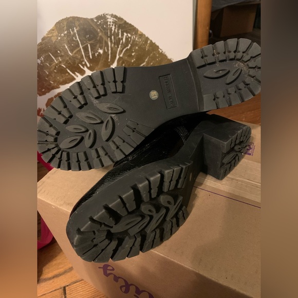 Steve Madden Georgie Black Leather Combat Boot - Picture 3 of 7